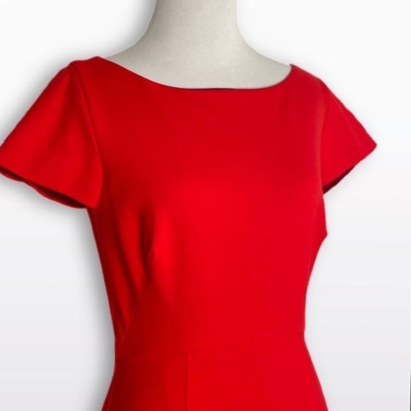 𝅺LEONA Red Fit and Flare Dress - Picture 7 of 9